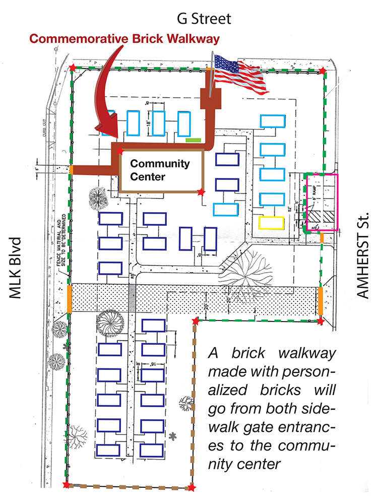 Brick Walkway's location in Village.